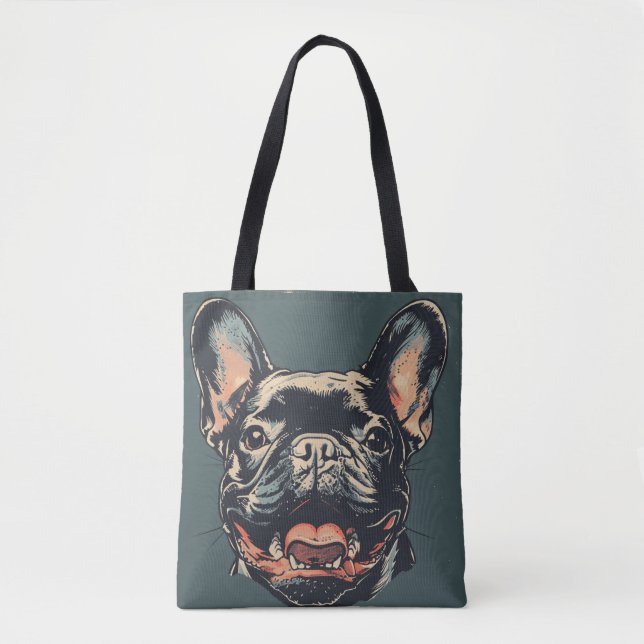 Bolsa de mão retrô de Bulldog Francês (Frente)