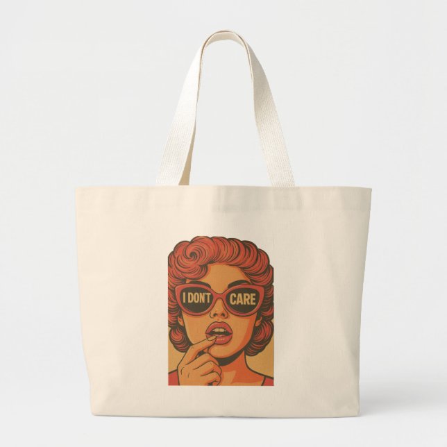 Bolsa de mão retrô 'Eu não me importo' (Frente)