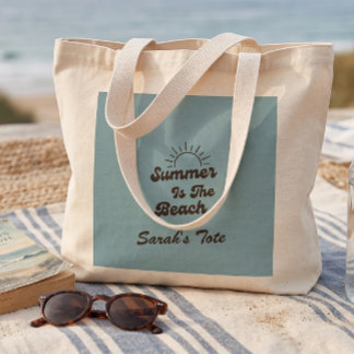 Bolsa de mão Retro Summer is the Beach Nome Person