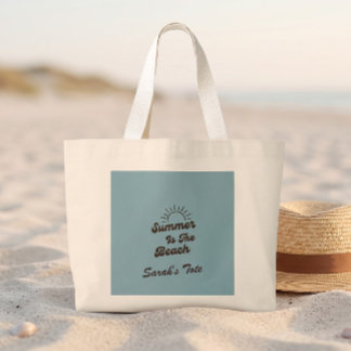 Bolsa de mão Retro Summer is the Beach Nome Person