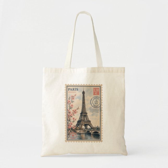 Bolsa de mão retrô Torre Eiffel de Paris (Frente)