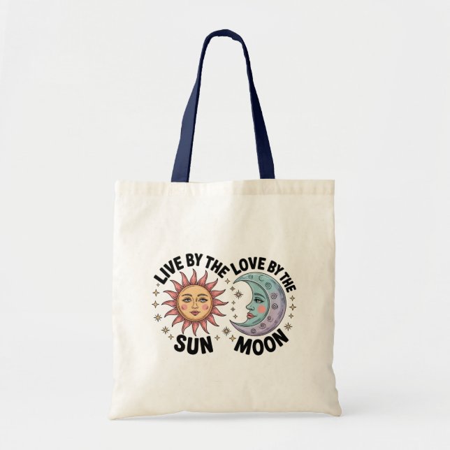 Bolsa de mão retro Viva pelo Sol Ame pela Lua (Frente)