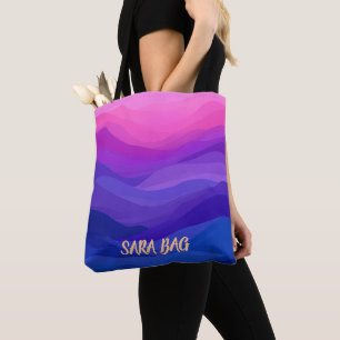 Bolsa de mão roxa abstrata chic personalizada