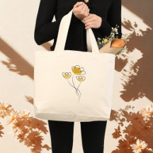 Bolsa de mão simples minimalista com flores