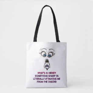 Bolsa de mão   Tela com rosto expressivo engraçado