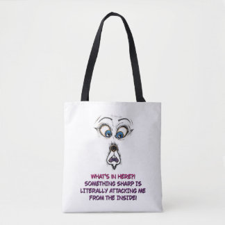 Bolsa de mão | Tela com rosto expressivo engraçado