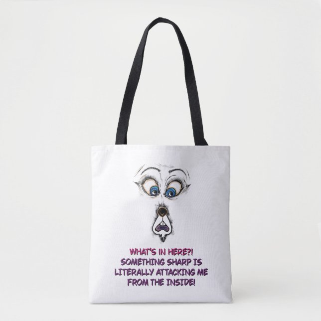 Bolsa de mão | Tela com rosto expressivo engraçado (Frente)