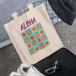 Bolsa de mão turquesa de fruta havaiana retrô Aloh