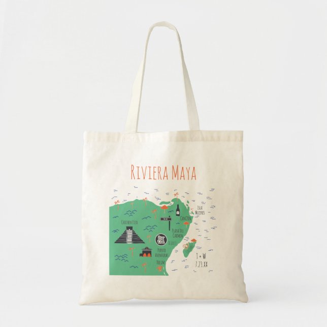Bolsa de Mapa de Riviera Maya (Frente)