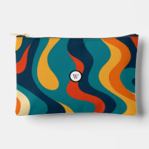 Bolsa de Maquiagem Abstrata Moderna com Padrão Ret