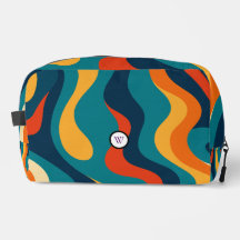 Bolsa de Maquiagem Abstrata Moderna com Padrão Ret