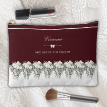 Bolsa de Maquiagem Burgundy Outono Chic para a Mãe