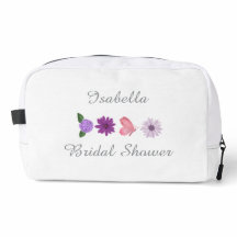 Bolsa de Maquiagem para Chá de Noiva Floral e Borb