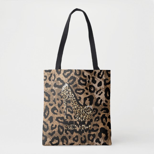 Bolsa de Moda MOM de Impressão Leopardo (Frente)