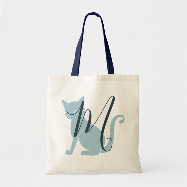 Bolsa de Monograma de Gato Azul (Frente)