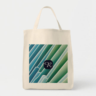 Bolsa de Monograma Personalizado - Abstrato azul v