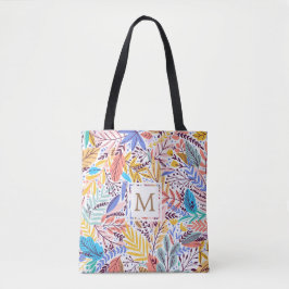 Bolsa de Monograma Tropical Floral amarela e laran