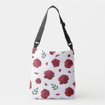 Bolsa de Ombro com Padrão de Rosa | Bolsa Tote