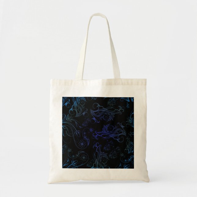 Bolsa de Orçamento Azul Floral (Frente)