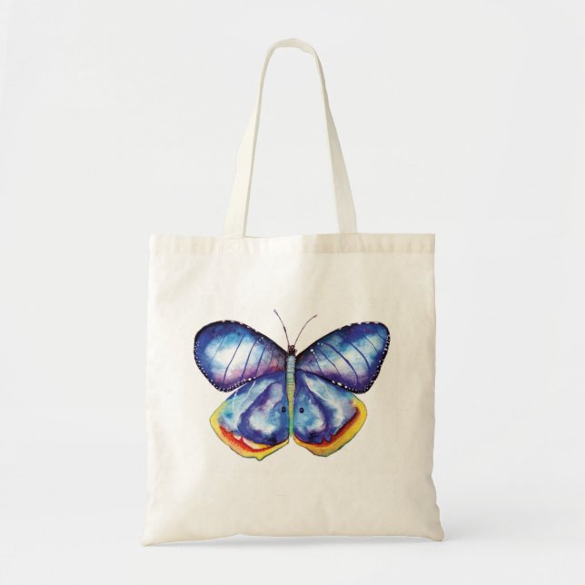 Bolsa de Orçamento de Arte de Borboleta Azul (Frente)