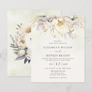 Bolsa de Orçamento White Floral Convites para Casa