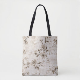 Bolsa de Padrão Floral Castanho