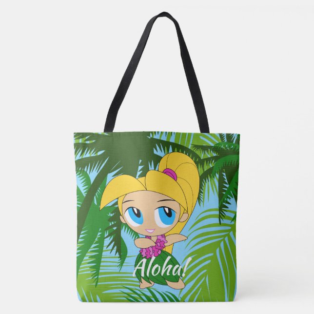 Bolsa de praia de Garota Hula do Havaí (Frente)