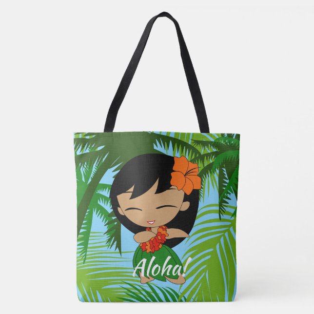 Bolsa de praia de Garota Hula do Havaí (Frente)