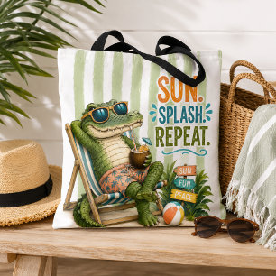 Bolsa de Praia de Jacaré Engraçada Tote