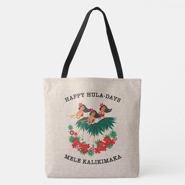 Bolsa de praia Hula Holiday Hawaiian Hula Girl (Frente)