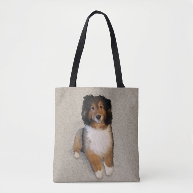 Bolsa de retrato de cão da Sheltie mix (Frente)