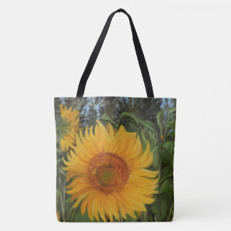 Bolsa de tela con girasol enorme