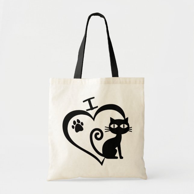 Bolsa de tela I Love Cats (Frente)