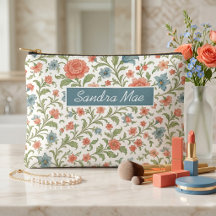Bolsa de Toiletaria com Padrão Floral Chic e Elega