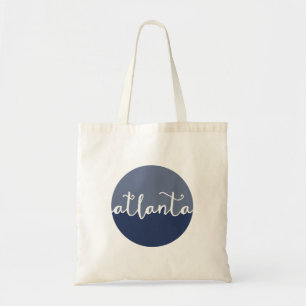 Bolsa de tote Atlanta marinho azul com letra de