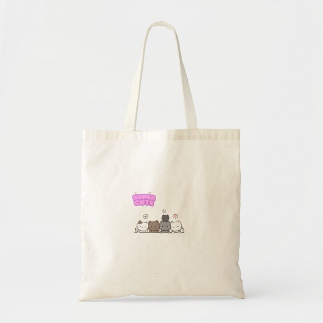 bolsa de tote de gato super fofo (Frente)