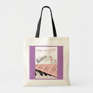 Bolsa de tote de livro de música do Unicórnio para