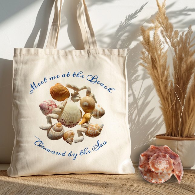 Bolsa de Tote de Tecido com Frase da Praia de Conc (Criador carregado)