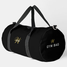 Bolsa de Viagem com Monograma Inicial Preto Dourad