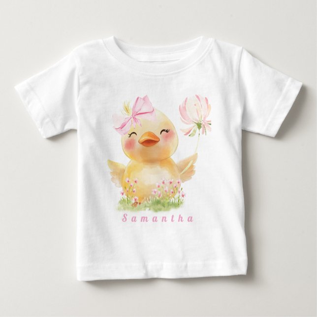 BOLSA DUCK Garota Primeiro Nascimento T-Shirt Baby (Frente)