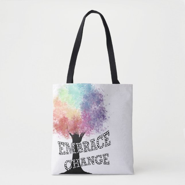 Bolsa "Embrace Change" com Árvore Arco-Íris Colori (Frente)
