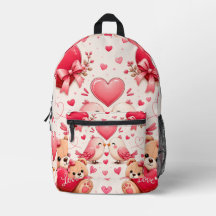 Bolsa Escolar com Padrão de Amor Caprichoso - Pres