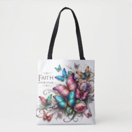 Bolsa "Faith Over Fear" Tote Bag Inspiracional