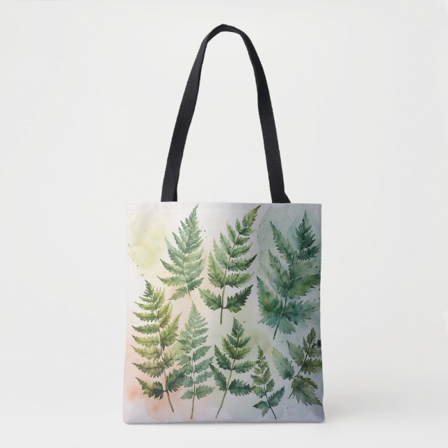 Bolsa Fern de Aquarela Botânica (Frente)