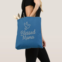 Bolsa Glamourosa Blessed Mama Pearl Script Tote