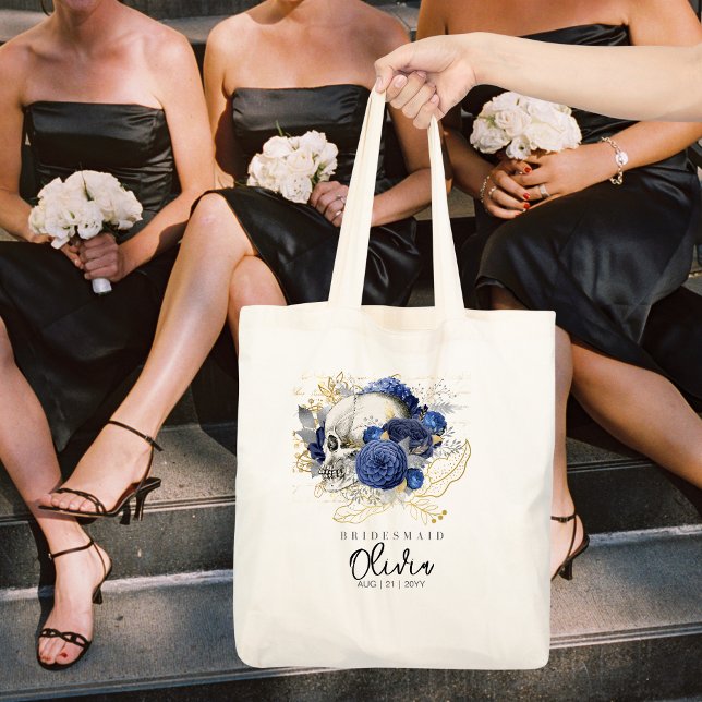 Bolsa Gótico de Bridesmaid Personalizado Azul (Criador carregado)