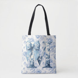 Bolsa Grande de Ombro em Azul Claro Chinoiserie da