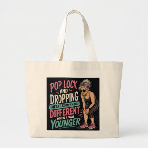 Bolsa Grande Tote Engraçada com Pop Lock e Drop pa