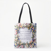 Bolsa inspiracional com flores coloridas