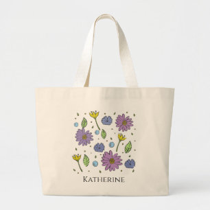 Bolsa Jumbo Com Flores Personalizáveis